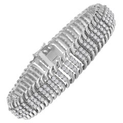 14K White Gold 5.0 Carat Multi Row Diamond Bracelet