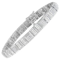 10K White Gold 2.0 Carat Diamond Link Bracelet