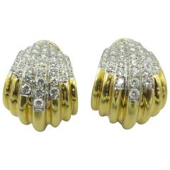 Diamond Gold Platinum Earrings