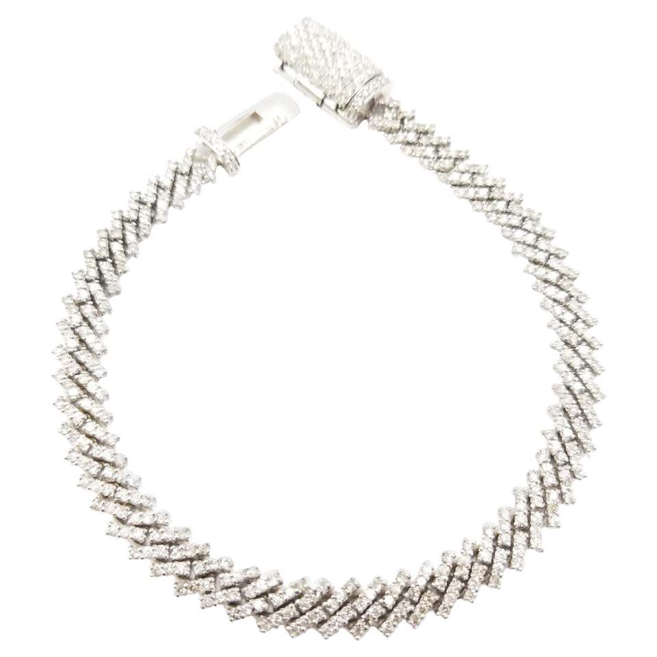 Platinum diamond cuban link chain Clearance