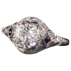Antique Edwardian Platinum and Diamond Engagement Ring