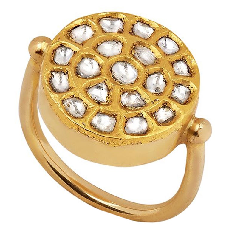 Ouroboros 'Sun, ' Diamond Kundan Ring For Sale