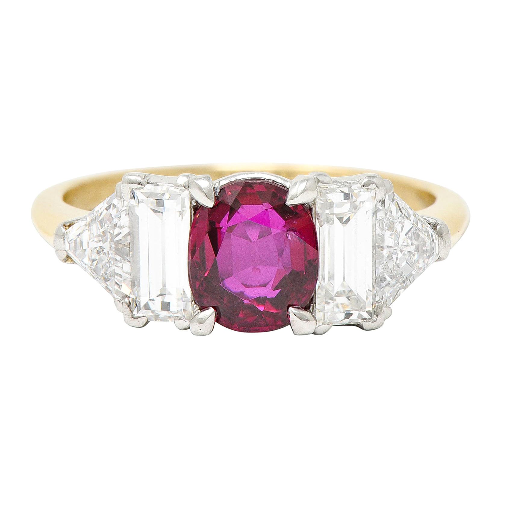 Bailey Banks and Biddle 2.62 Carats Ruby Diamond Platinum 18 Karat Gold  Ring For Sale at 1stDibs