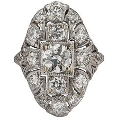 1920s 1.85ctw Diamond Plaque Ring