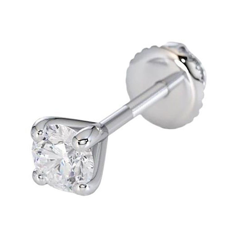 Men's 14K White Gold 0.1 Carat Diamond Stud Earring for Him by Shlomit Rogel For Sale