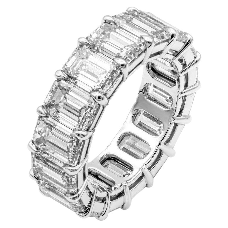 GIA Certified Emerald Cut Anniversary Band in Platinum 9.20 Carat For Sale