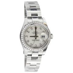 Used Rolex Lady's Stainless Steel & White Gold Oyster Perpetual Datejust Wristwatch