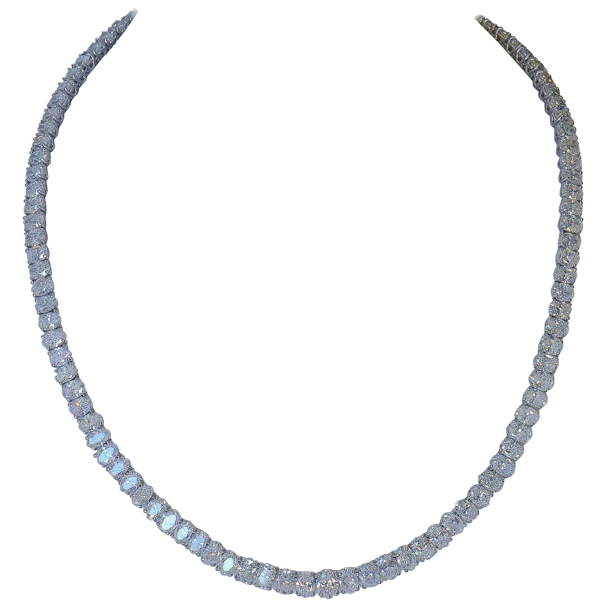 Harry Winston Diamond Platinum Necklace For Sale