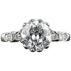 2.10 Carat GIA Cert Diamond Platinum Engagement Ring 