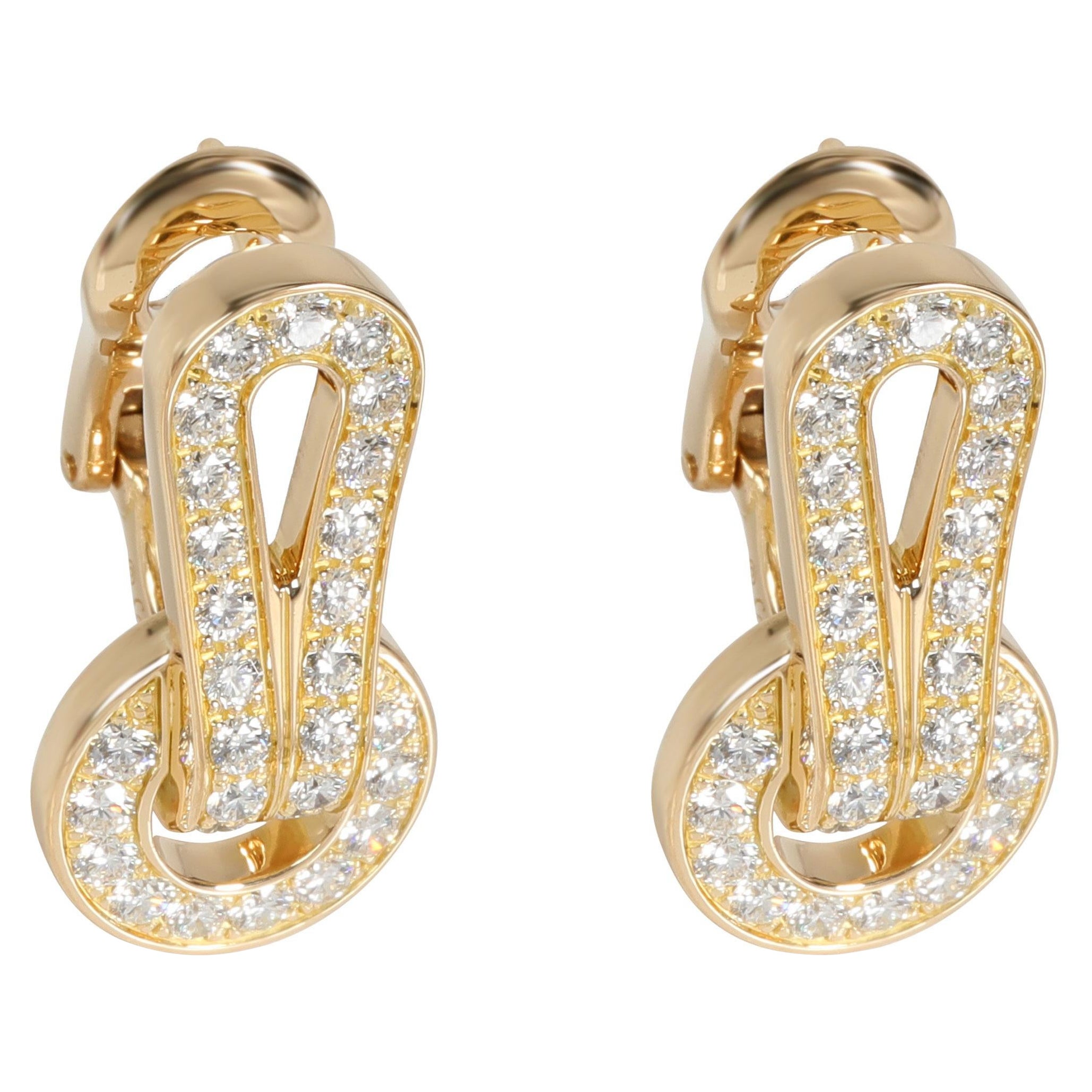 Cartier Agrafe Diamond Earrings in 18K Yellow Gold 1.24 CTW