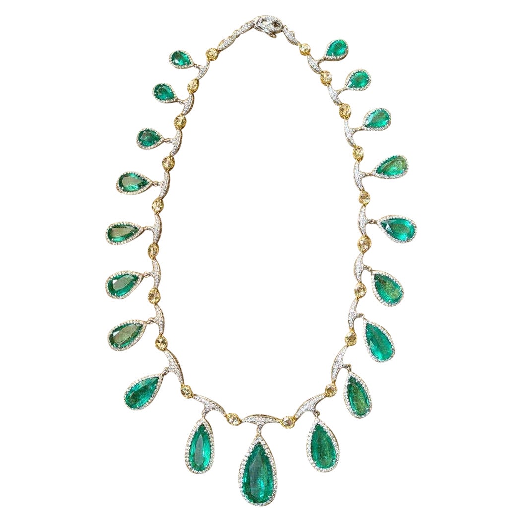 An exquisite regency opal emerald and diamond necklace at 1stDibs