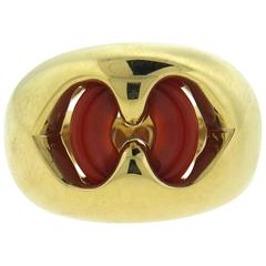 Bulgari Carnelian Gold Ring 