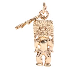 Vintage 14 Karat Yellow Gold Hawaiian Kona Figure Aloha Charm