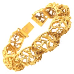 Vintage Victorian Style 14k Yellow Gold Bangle Bracelet
