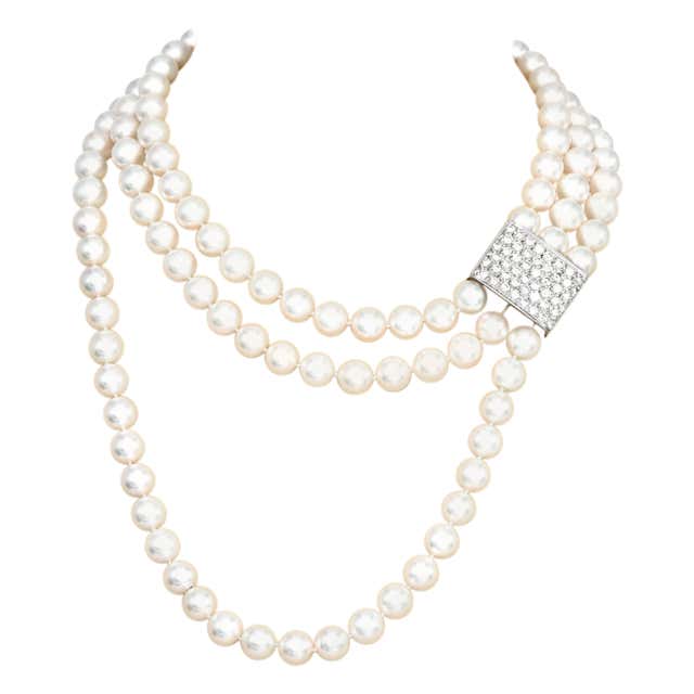Judith Ripka Estate Tourmaline Pearl Diamond Gold Chain Necklace at 1stDibs