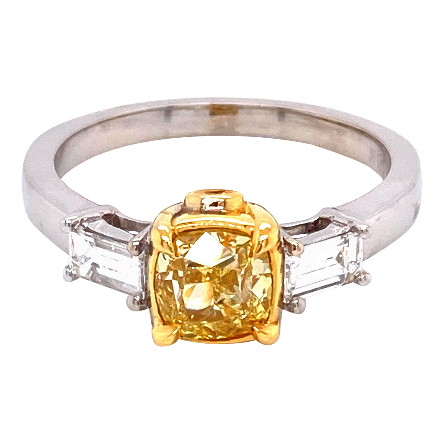 Certified Intense Red Ruby and Diamond Three Stones Ring For Sale at ...