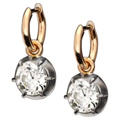 Hancocks Contemporary 3.82ct Old European Brilliant Cut Diamond Drop Earrings