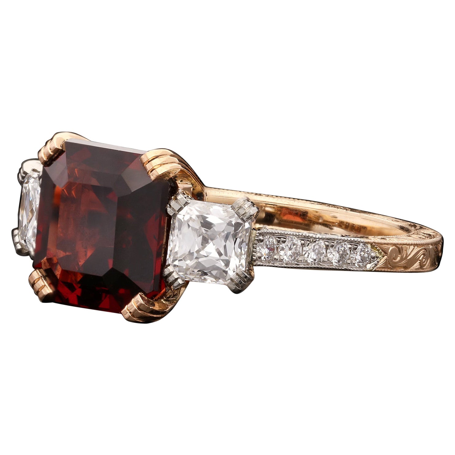 Trellis Channel Set Ruby Engagement Ring In 14K Rose Gold | Fascinating  Diamonds