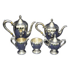 Sterling Silver 5 Piece Coffee/Teapot Set by Frank M. Whiting over 55 Oz Troy