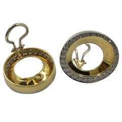 Tiffany & Co. Angela Cummings Diamond Platinum Gold Round Spiral Earrings