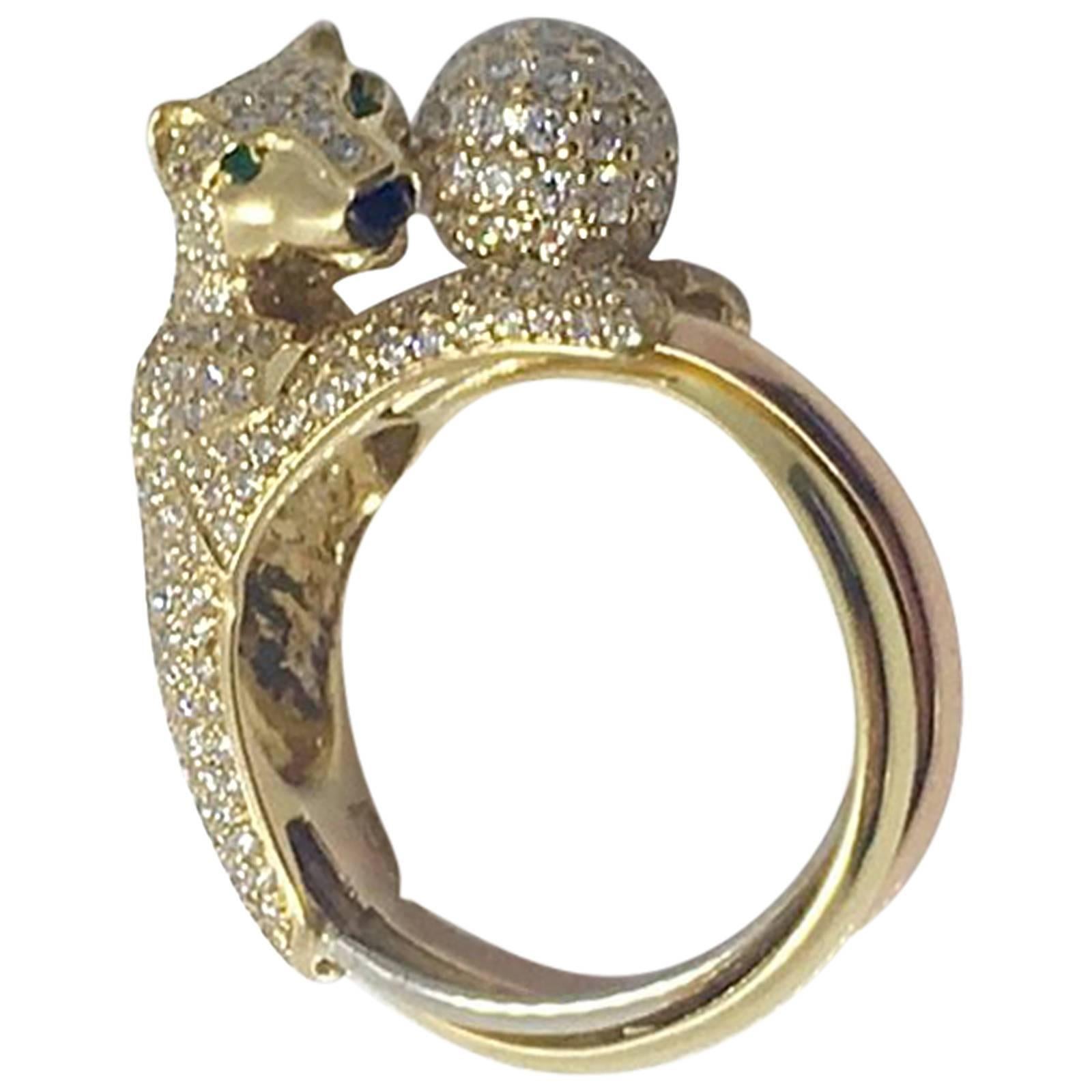 Cartier Panther Diamond Gold Ring