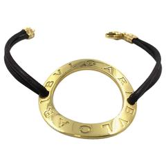 Bulgari Gold Leather Cord Bracelet