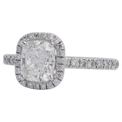 Platinum & Cushion Cut Diamond Ring with GIA Certification