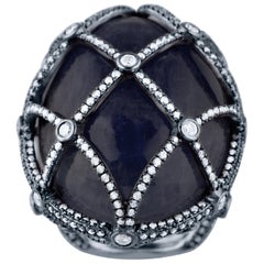 Jade Jagger White Diamond Sapphire Dome Quintessence Earth Ring