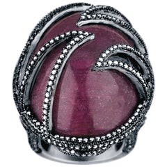 Jade Jagger Ruby White Diamond Fire Dome Cocktail Ring