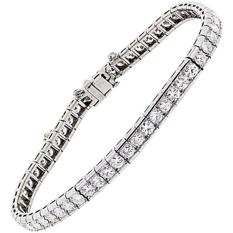 5.8 Carats Diamonds Platinum Tennis Bracelet at 1stDibs | 5 carat ...
