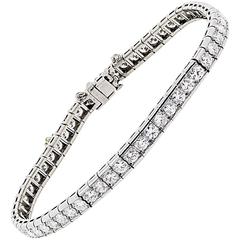 5.8 Carats Diamonds Platinum Tennis Bracelet