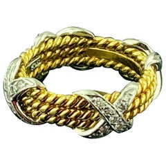 Tiffany & Co. "Schlumberger" 18KT Yellow Gold & Platinum Band