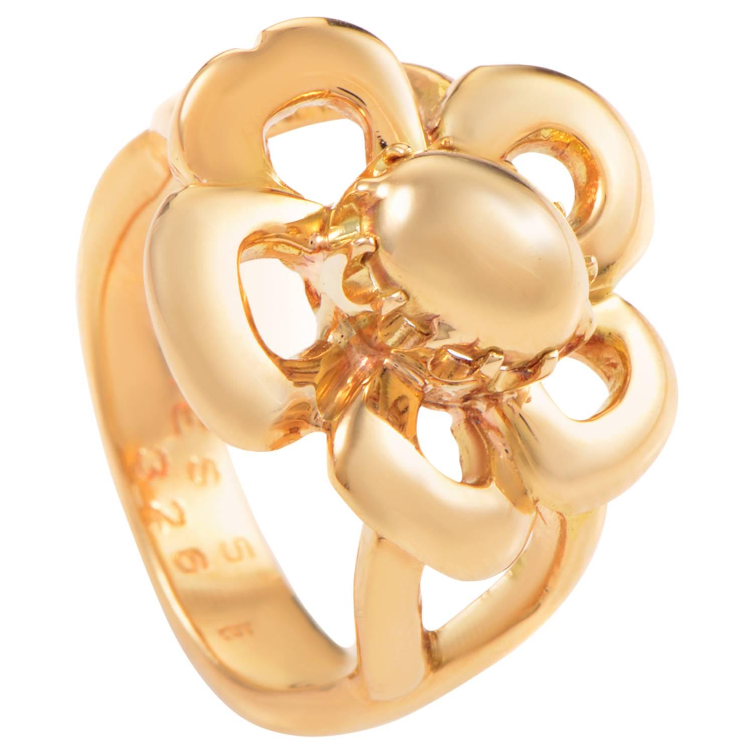 Hermes Gold Flower Ring