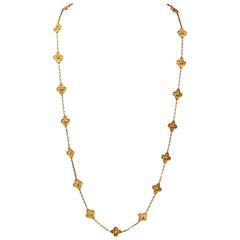 Van Cleef & Arpels  Retro Alhambra 20 Motif 32 Inch Gold Necklace