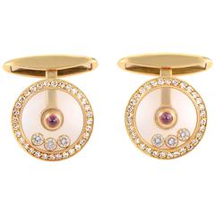 Chopard LUC Ruby Diamond Gold Cufflinks