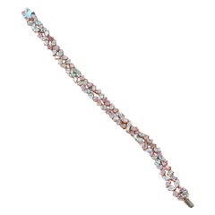 House of Diamonds New York Bracciale con doppia fila di diamanti bianchi e rosa da 8,58 carati
