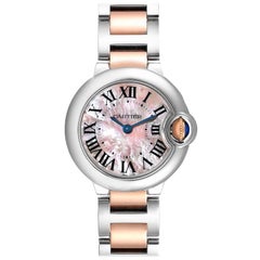 Cartier Ballon Bleu Steel Rose Gold Pink MOP Dial Ladies Watch W6920034