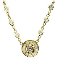 Penny Preville Diamond Gold Halo Necklace