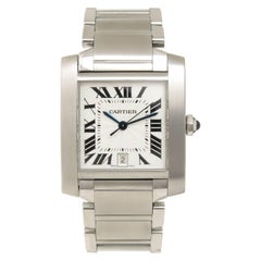Cartier Stainless Steel Tank Francaise Large Automatic Wristwatch