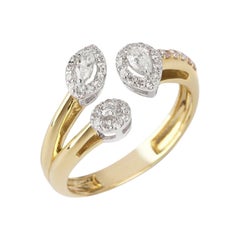 Anillo Trío de Diamantes en Oro Amarillo de 18 K