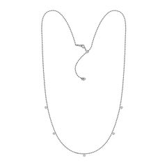 Luxle 0.47 Cts. Drill Diamond Frontal Necklace in 18 Karat White Gold