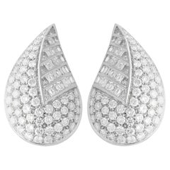 Vintage Italian 6.63 Carat Diamond and Platinum Earrings