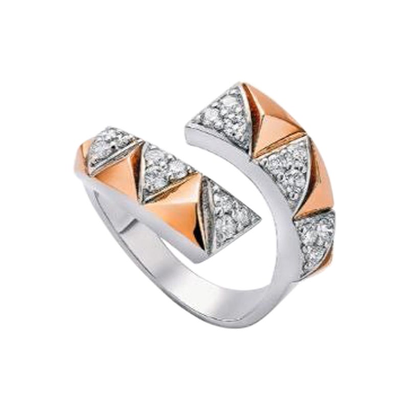 For Sale:  Okre by Yessayan, Pyramid Yellow & White Gold Diamond Ring