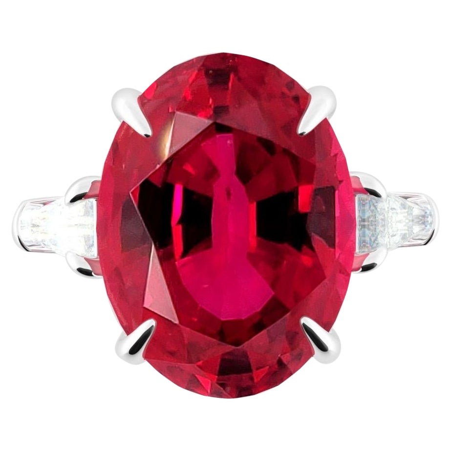 Emilio Jewelry Certified 8.00 Carat Ruby Diamond Ring For Sale