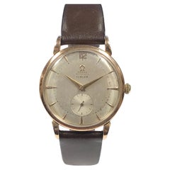 Omega 1940s Rose Gold Shell Large Automatic Wrist Watch