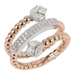 Spiral Diamond Ring in 18K Rose Gold