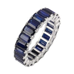 Sapphire Eternity Band in 18K White Gold