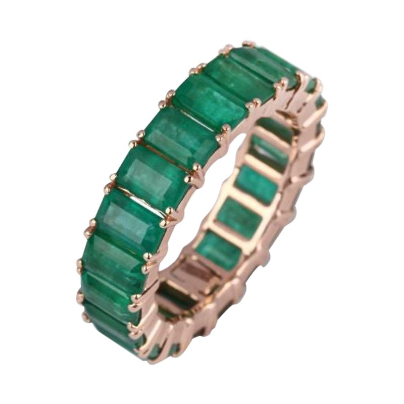 For Sale:  Emerald Eternity Band in 18K Yellow Gold