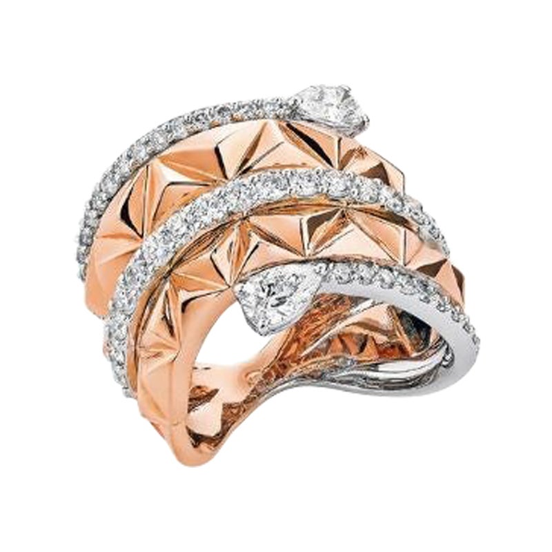 For Sale:  Okre by Yessayan, Pyramid Yellow & White Gold Pear Diamond Ring