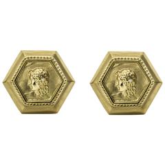 SeidenGang Diamond Gold Athena Hexagon Earrings